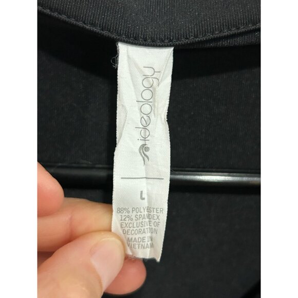 Ideology Black Full Zip Activewear Jacket Mesh Panels Zippered Pockets Sz Large - Picture 6 of 10